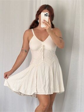 ivory lace mini dress ✧